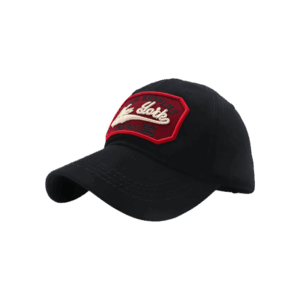 Black Curve Stitch Cap