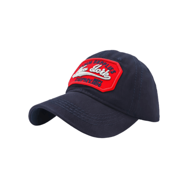 Navy Embroidered Curve Cap