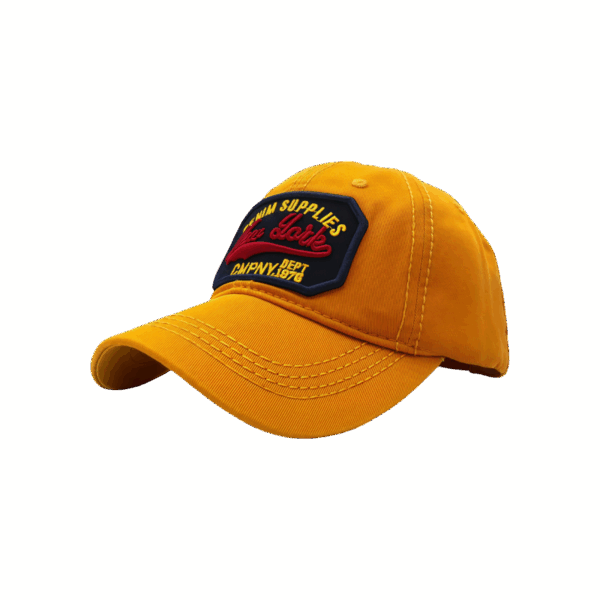 Mustard Embroidered Curve Cap