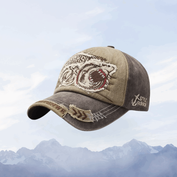 Café Khaki Shark Curve Cap - Image 3