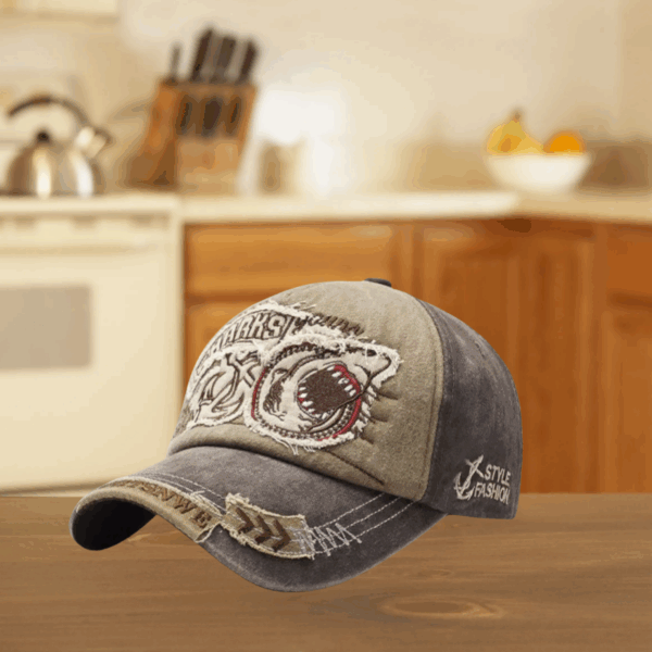 Café Khaki Shark Curve Cap - Image 4