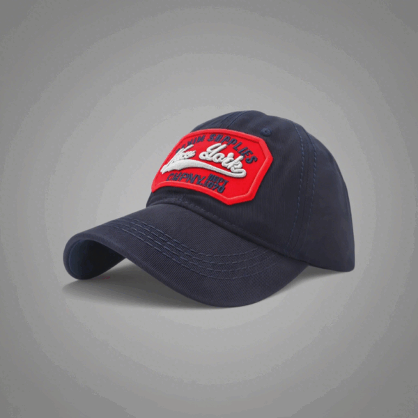 Navy Embroidered Curve Cap - Image 2