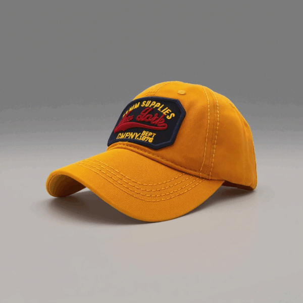 Mustard Embroidered Curve Cap - Image 2