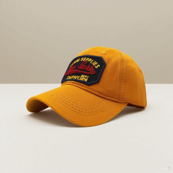 Mustard Embroidered Curve Cap - Image 4
