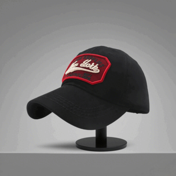 Black Curve Stitch Cap - Image 2